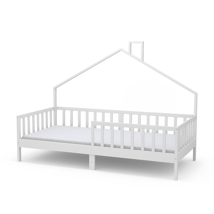 Vitalispa Letto montessori bambini Bianco 90x200 cm con materasso