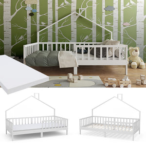 Vitalispa Letto montessori bambini Bianco 90x200 cm con materasso
