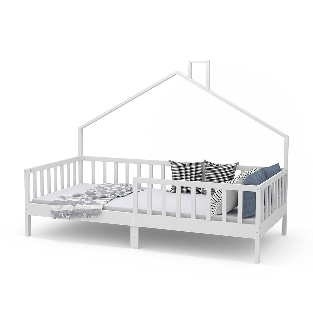 Vitalispa Letto montessori bambini Bianco 90x200 cm con materasso