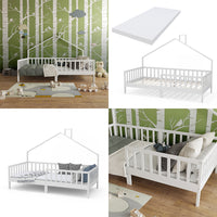 Vitalispa Letto montessori bambini Bianco 90x200 cm con materasso