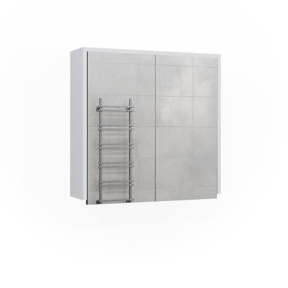 Vicco Specchio contenitore bagno Bianco/antracite 60 x 58 cm con due porte a specchio