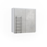 Vicco Specchio contenitore bagno Bianco/antracite 60 x 58 cm con due porte a specchio