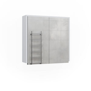 Vicco Specchio contenitore bagno Bianco/antracite 60 x 58 cm con due porte a specchio