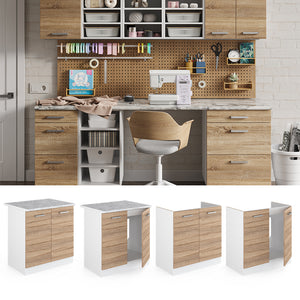 Vicco Base per lavello Sonoma 80 cm con ante, senza piano di lavoro