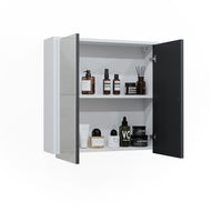 Vicco Specchio contenitore bagno Bianco/antracite 60 x 58 cm con due porte a specchio