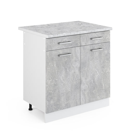 Vicco Base universale Calcestruzzo 80 cm con cassetti e ante, con piano di lavoro