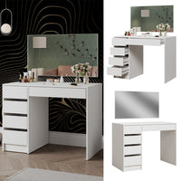 Vicco Tavolo da toeletta Bianco 100 cm con 5 cassetti