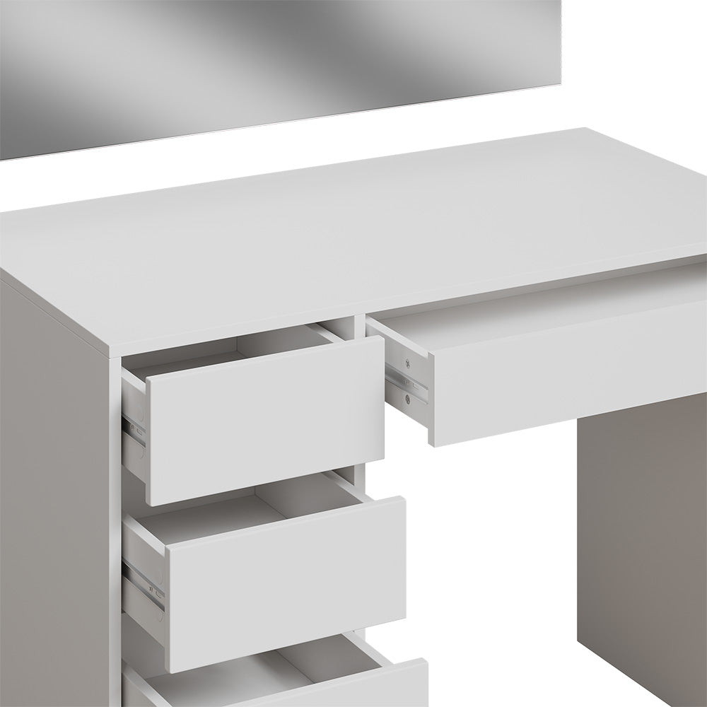 Vicco Tavolo da toeletta Bianco 100 cm con 5 cassetti