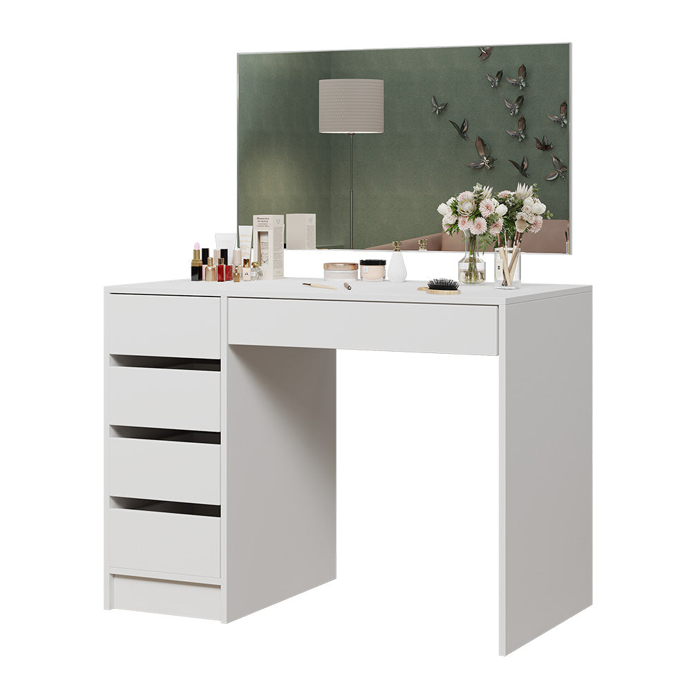 Vicco Tavolo da toeletta Bianco 100 cm con 5 cassetti