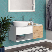Vicco Mobile sottolavabo per bagno Bianco 105 x 45 cm con 2 cassetti