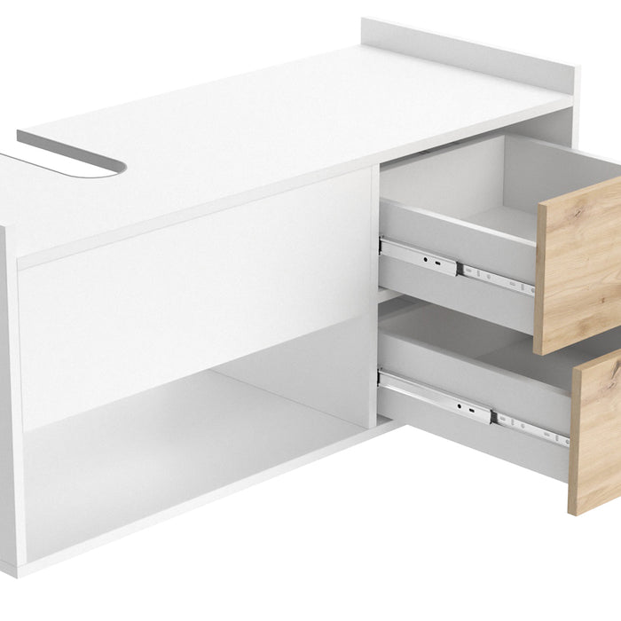 Vicco Mobile sottolavabo per bagno Bianco 105 x 45 cm con 2 cassetti