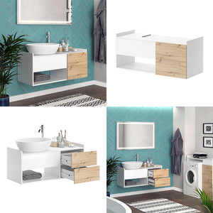 Vicco Mobile sottolavabo per bagno Bianco 105 x 45 cm con 2 cassetti