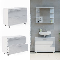 Vicco Mobile sottolavabo per bagno Bianco lucido 33 x 60.8 cm