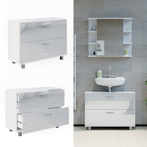 Vicco Mobile sottolavabo per bagno Bianco lucido 33 x 60.8 cm
