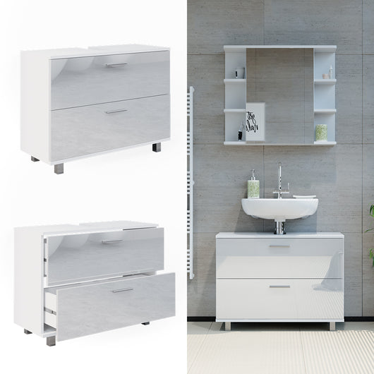 Vicco Mobile sottolavabo per bagno Bianco lucido 33 x 60.8 cm