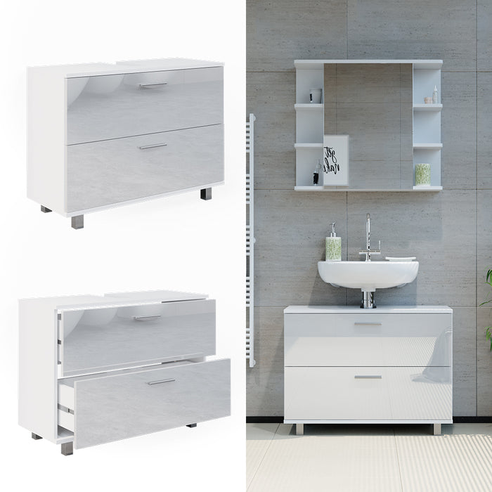Vicco Mobile sottolavabo per bagno Bianco lucido 33 x 60.8 cm