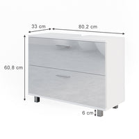 Vicco Mobile sottolavabo per bagno Bianco lucido 33 x 60.8 cm