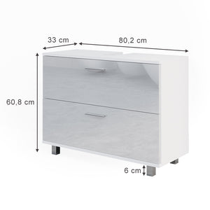 Vicco Mobile sottolavabo per bagno Bianco lucido 33 x 60.8 cm
