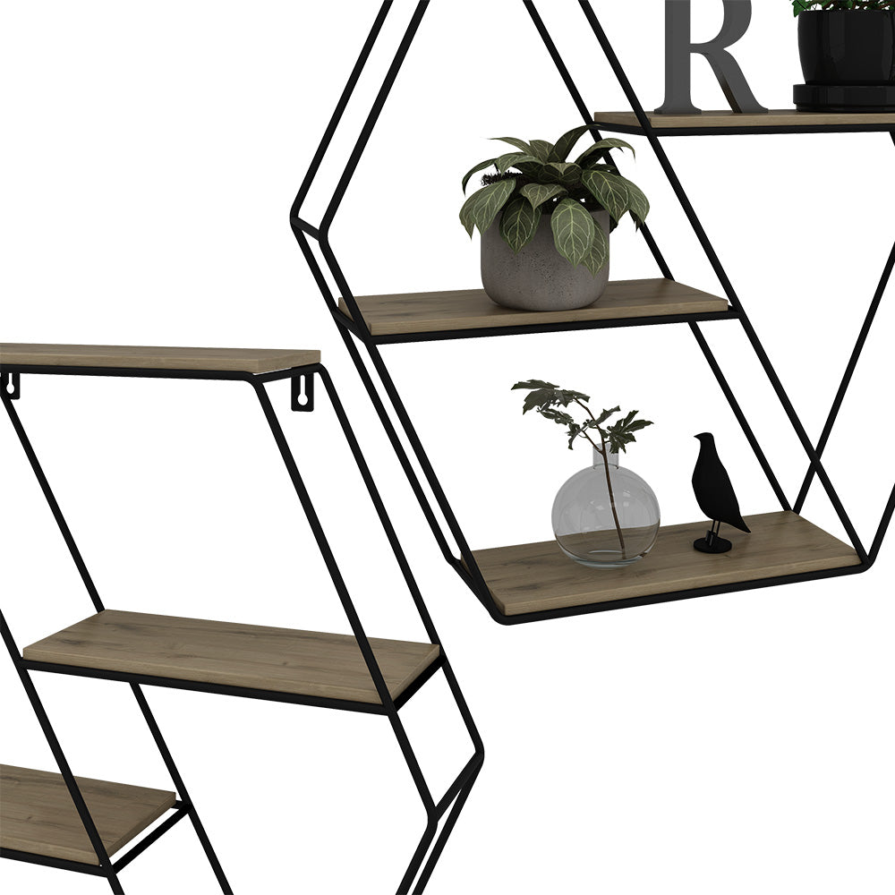 Vicco Libreria da parete Rovere 51 x 52 cm Forma angolare