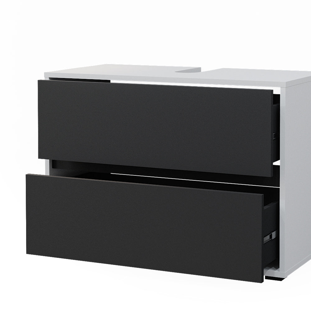 Vicco Mobile sottolavabo per bagno Bianco/antracite 80.2 x 58.2 cm con due ampi cassetti