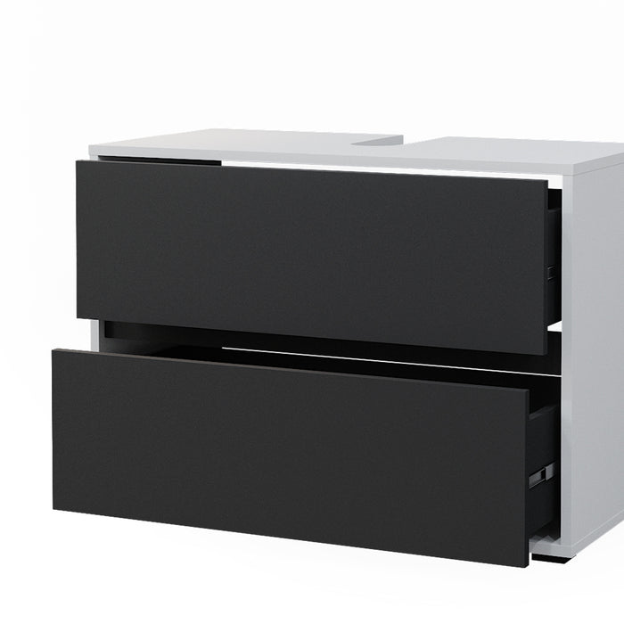 Vicco Mobile sottolavabo per bagno Bianco/antracite 80.2 x 58.2 cm con due ampi cassetti