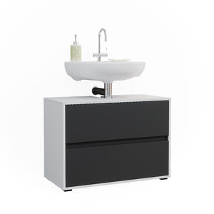 Vicco Mobile sottolavabo per bagno Bianco/antracite 80.2 x 58.2 cm con due ampi cassetti