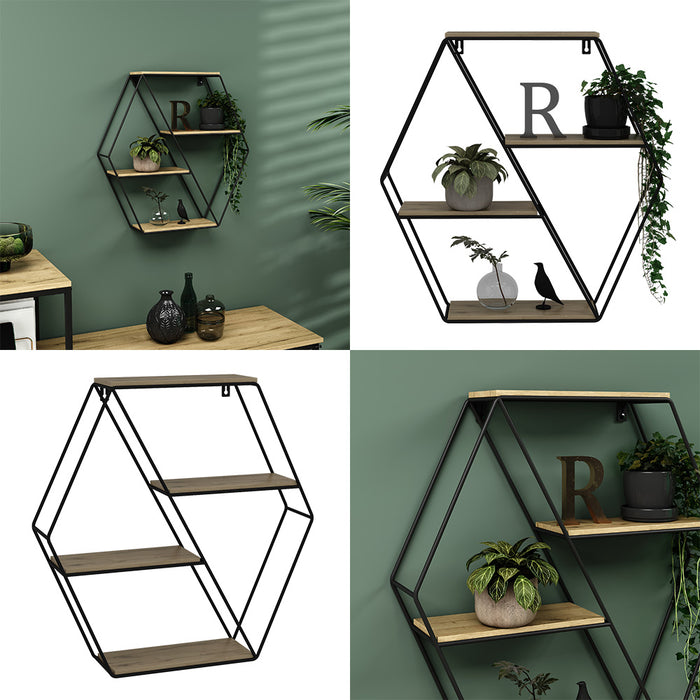 Vicco Libreria da parete Rovere 51 x 52 cm Forma angolare