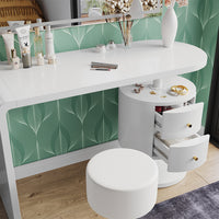 Vicco Tavolo da toeletta Bianco 120 cm con specchio LED e sgabello