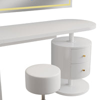 Vicco Tavolo da toeletta Bianco 120 cm con specchio LED e sgabello