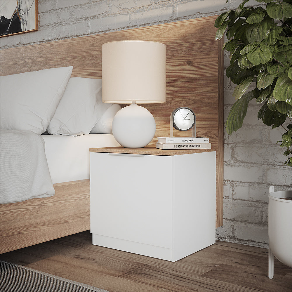 Vicco Comodino camera da letto Bianco 50 x 50 cm con 1 porta