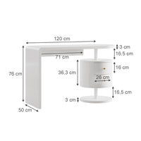 Vicco Tavolo da toeletta Bianco 120 cm con 2 cassetti