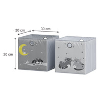 Vicco Scatola pieghevole Grigio (gatti e uccelli) 30 x 30 cm (motivo gatti e uccelli)