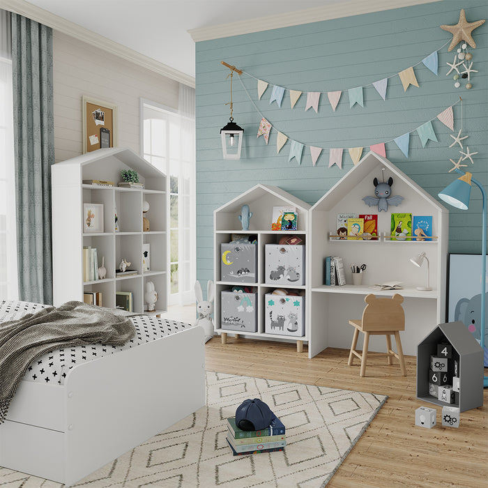 Vicco Scatola pieghevole Grigio (gatti e uccelli) 30 x 30 cm (motivo gatti e uccelli)