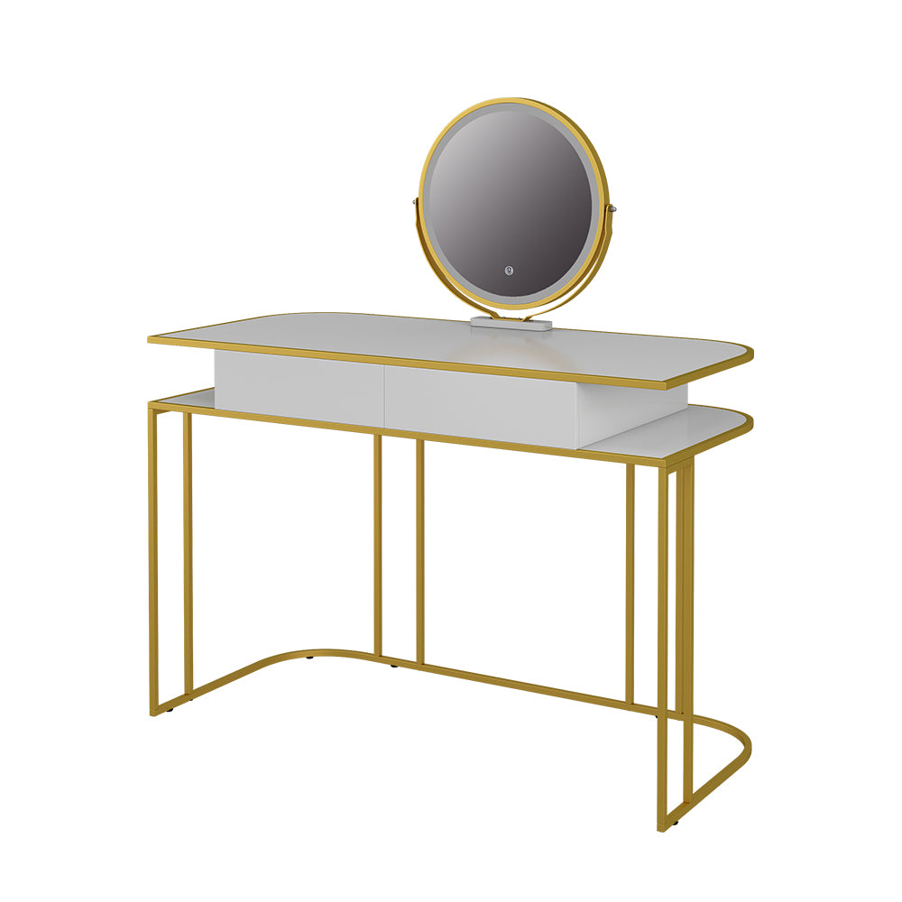 Vicco Tavolo da toilette Bianco/Oro 110 cm