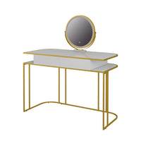 Vicco Tavolo da toilette Bianco/Oro 110 cm