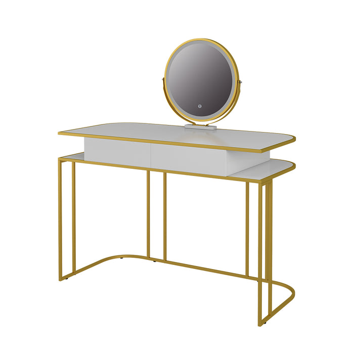 Vicco Tavolo da toilette Bianco/Oro 110 cm