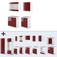 Vicco Cucina monoblocco Rosso lucido/bianco 140 cm , PL Rovere