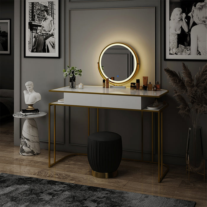 Vicco Tavolo da toilette Bianco/Oro 110 cm