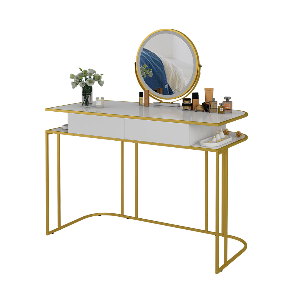 Vicco Tavolo da toilette Bianco/Oro 110 cm