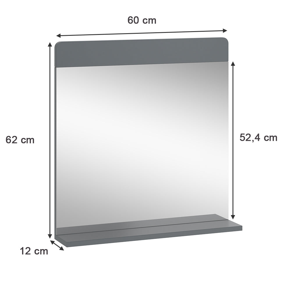 Vicco Specchio per il bagno Grigio 60 x 62 cm