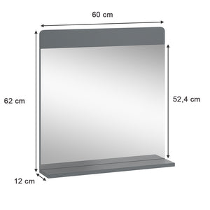 Vicco Specchio per il bagno Grigio 60 x 62 cm