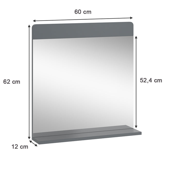 Vicco Specchio per il bagno Grigio 60 x 62 cm