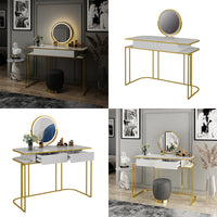 Vicco Tavolo da toilette Bianco/Oro 110 cm