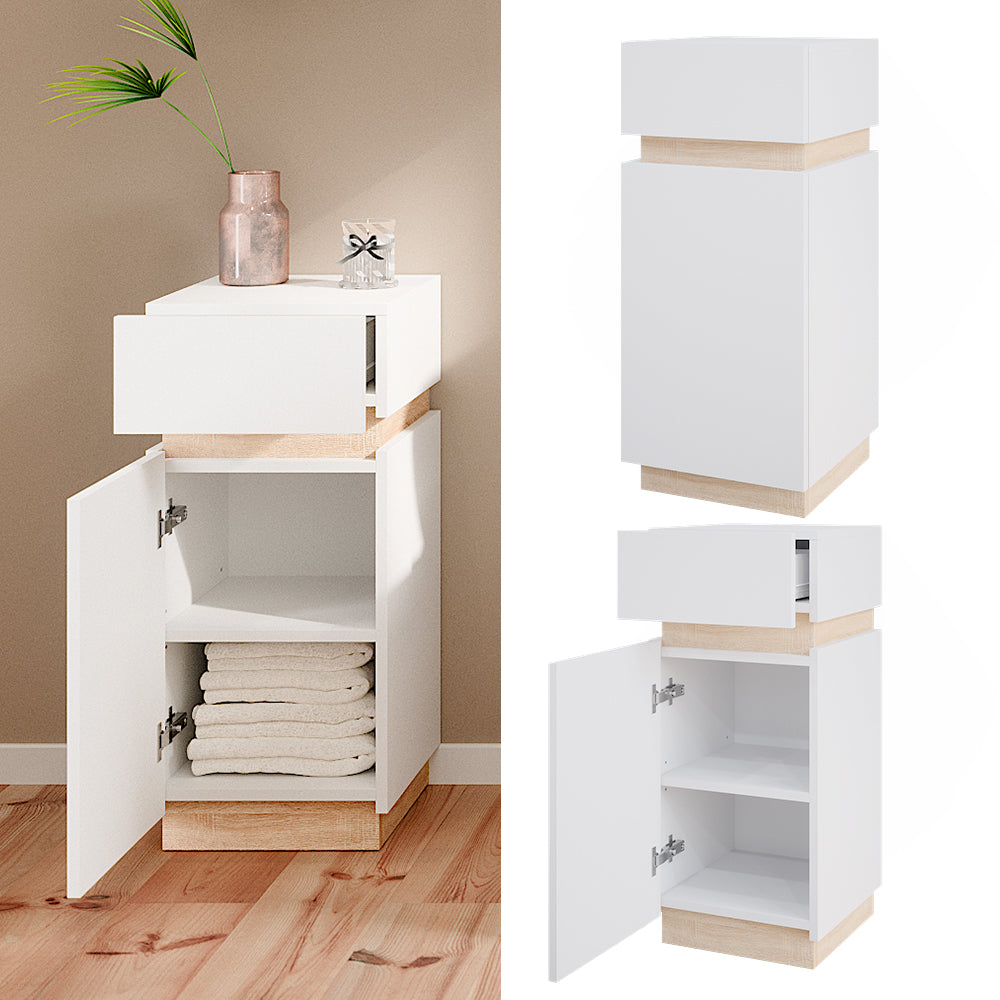 Vicco Mobiletto bagno Bianco 33 x 75.5 cm con anta e cassetto