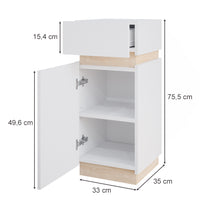 Vicco Mobiletto bagno Bianco 33 x 75.5 cm con anta e cassetto