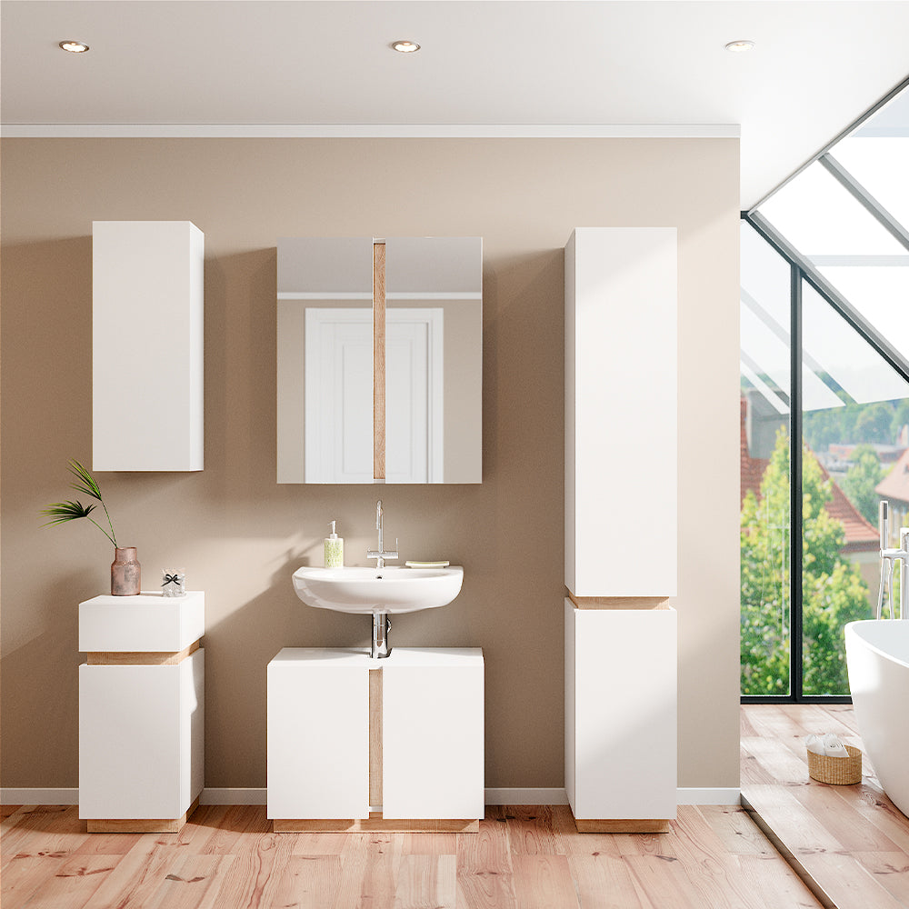 Vicco Mobiletto bagno Bianco 33 x 75.5 cm con anta e cassetto