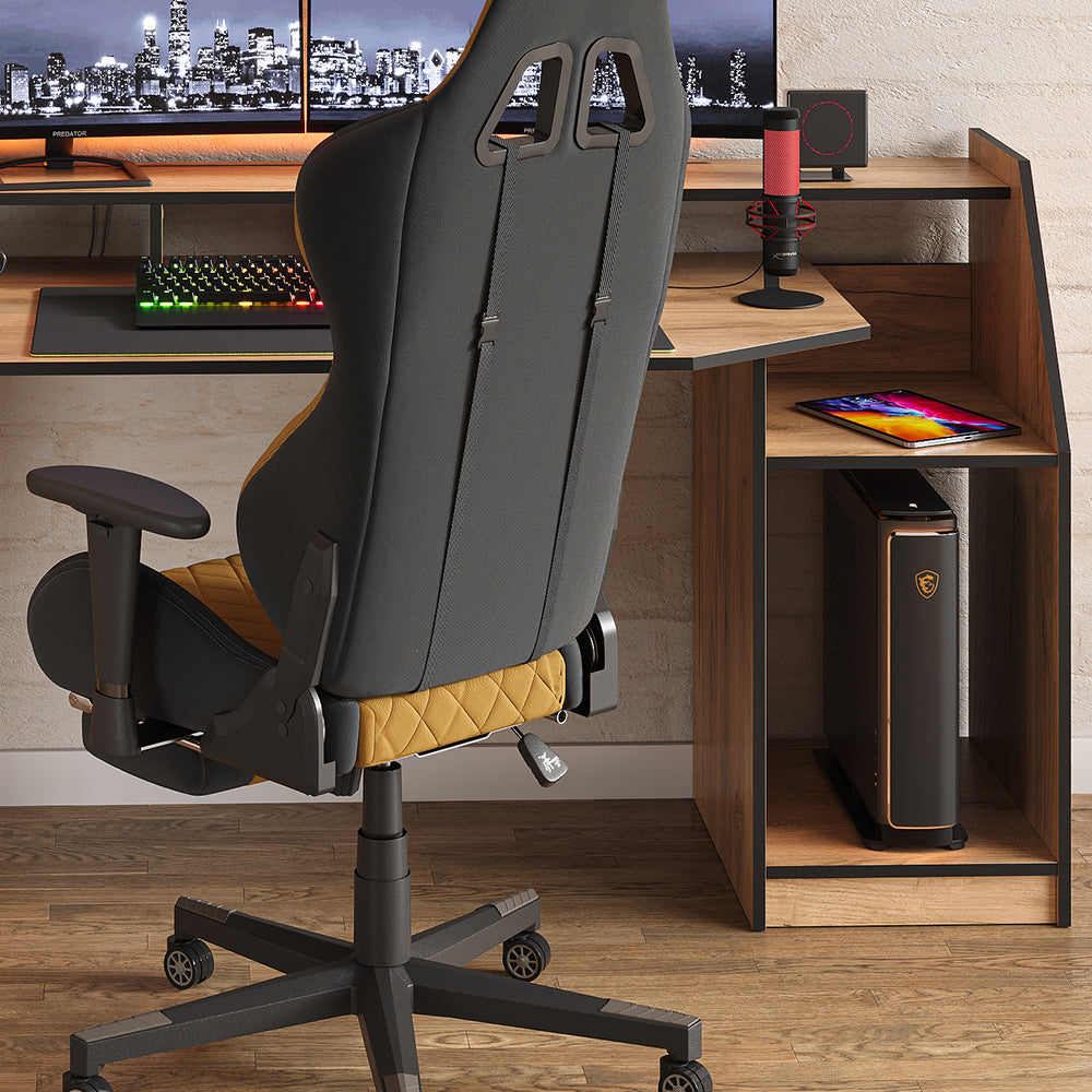 Vicco Scrivania computer Quercia dorata 179.8 x 65.5 cm con 1 cassetto e 1 anta