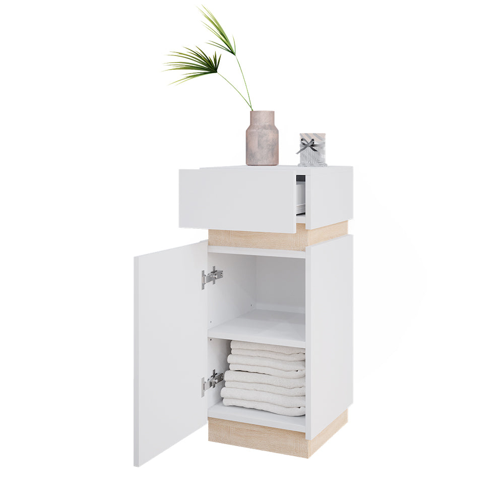 Vicco Mobiletto bagno Bianco 33 x 75.5 cm con anta e cassetto