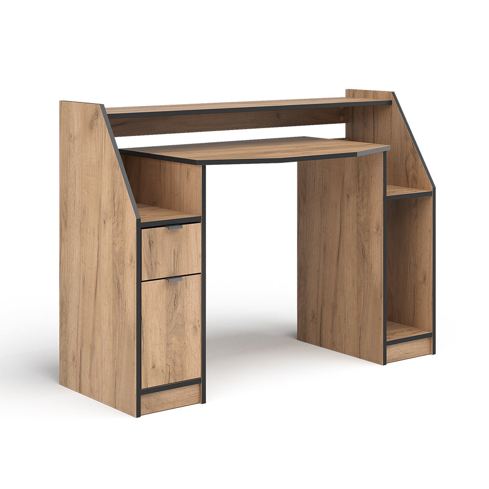 Vicco Tavolo da gioco Quercia dorata 123.2 x 45 cm con 1 cassetto e 1 anta