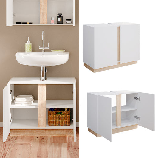 Vicco Mobile sottolavabo per bagno Bianco 70.4 x 55.5 cm con 2 porte